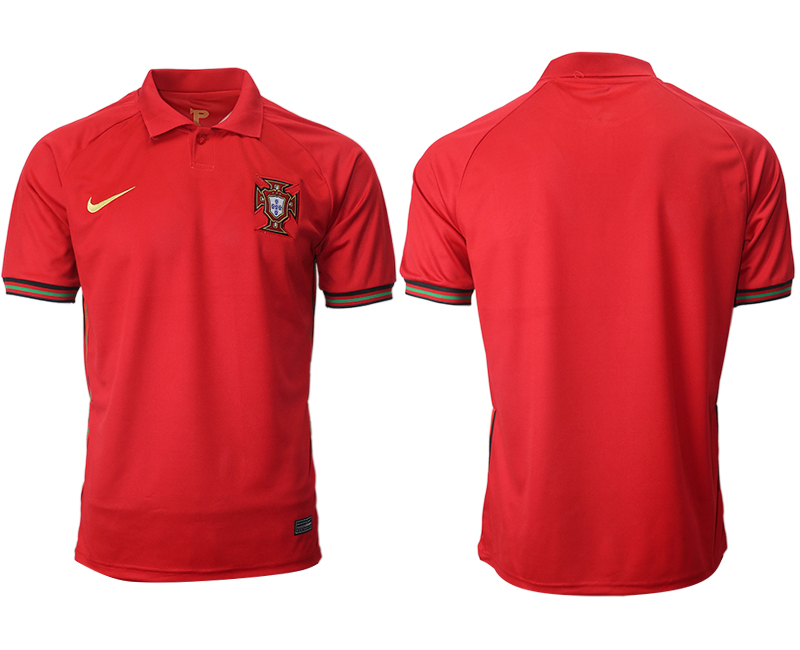 Men 2021 Europe Portugal home AAA version red soccer jerseys